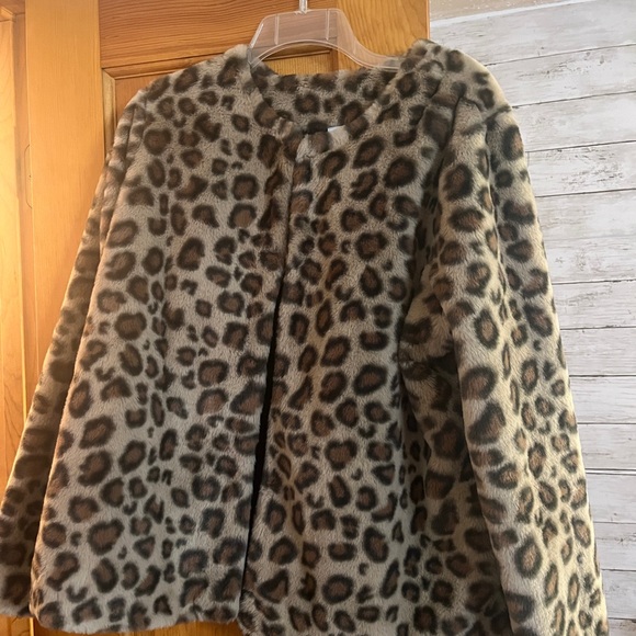 Leopard Print Faux Fur Jacket - Picture 1 of 1